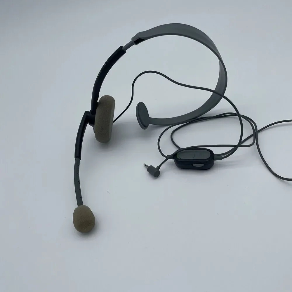 GENUINE MICROSOFT XBOX 360 - Wired Headset W/ Boom Mic OEM Official Black